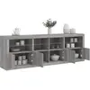 Image de Buffet Avec Lumières Led Sonoma Gris 202x37x67 Cm Vidaxl