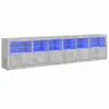 Image de Buffet Avec Lumières Led Gris Béton 283x37x67 Cm Vidaxl