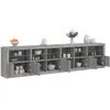 Image de Buffet Avec Lumières Led Sonoma Gris 283x37x67 Cm Vidaxl