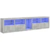 Image de Buffet Avec Lumières Led Gris Béton 283x37x67 Cm Vidaxl