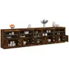 Image de Buffet Avec Lumières Led Chêne Fumé 283x37x67 Cm Vidaxl