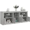 Image de Buffet Avec Lumières Led Gris Béton 162x37x67 Cm Vidaxl