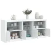 Image de vidaXL Buffet avec lumières LED blanc 1815x37x67 cm 3209037