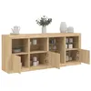 Image de vidaXL Buffet avec lumières LED chêne sonoma 164x37x67 cm 3209053