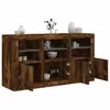 Image de Buffet Avec Lumières Led Chêne Fumé 123x37x67 Cm Vidaxl