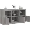 Image de Buffet Avec Lumières Led Sonoma Gris 123x37x67 Cm Vidaxl
