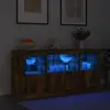 Image de Buffet Avec Lumières Led Chêne Fumé 142,5x37x67 Cm Vidaxl