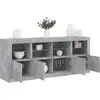 Image de Buffet Avec Lumières Led Gris Béton 163x37x67 Cm Vidaxl