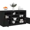 Image de Buffet Avec Lumières Led Noir 123x37x67 Cm Vidaxl