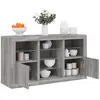 Image de Buffet Avec Lumières Led Sonoma Gris 123x37x67 Cm Vidaxl