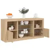 Image de Buffet Avec Lumières Led Chêne Sonoma 142,5x37x67 Cm Vidaxl