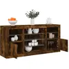 Image de Buffet Avec Lumières Led Chêne Fumé 142,5x37x67 Cm Vidaxl