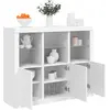 Image de Buffets Avec Lumières Led 3 Pcs Blanc Bois D'ingénierie Vidaxl