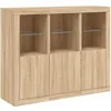 Image de Buffet bas - VIDAXL - 3 pcs - Chêne Sonoma - Éclairage LED réglable - Design contemporain