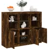 Image de Buffets Avec Lumières Led 3 Pcs Chêne Fumé Bois D'ingénierie Vidaxl