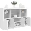 Image de Buffets Avec Lumières Led 3 Pcs Blanc Bois D'ingénierie Vidaxl