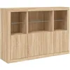 Image de Buffet bas - VIDAXL - 3 pcs - Chêne Sonoma - Éclairage LED réglable - Design contemporain