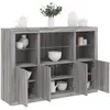 Image de Buffets Avec Lumières Led 3 Pcs Sonoma Gris Bois D'ingénierie Vidaxl