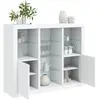 Image de Buffets Avec Lumières Led 3 Pcs Blanc Bois D'ingénierie Vidaxl