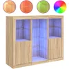 Image de Buffets Avec Lumières Led 3 Pcs Chêne Sonoma Bois D'ingénierie Vidaxl