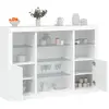 Image de Buffets Avec Lumières Led 3 Pcs Blanc Bois D'ingénierie Vidaxl