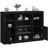 Image de Buffets Avec Lumières Led 3 Pcs Noir Bois D'ingénierie Vidaxl