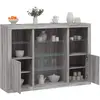 Image de Buffets Avec Lumières Led 3 Pcs Sonoma Gris Bois D'ingénierie Vidaxl
