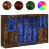 Image de Buffets Avec Lumières Led 3 Pcs Chêne Fumé Bois D'ingénierie Vidaxl