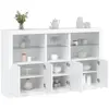 Image de Buffet Avec Lumières Led Blanc 162x37x100 Cm Vidaxl