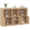 Image de Buffet Avec Lumières Led Chêne Sonoma 162x37x100 Cm Vidaxl