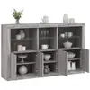 Image de Buffet Avec Lumières Led Sonoma Gris 162x37x100 Cm Vidaxl
