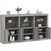 Image de Buffet Avec Lumières Led Sonoma Gris 181,5x37x100 Cm Vidaxl