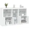 Image de Buffet Avec Lumières Led Blanc 162x37x100 Cm Vidaxl