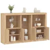 Image de vidaXL Buffet avec Lumières LED Armoire avec Porte Meuble de Rangement Organisateur de Salon Entrée Salle de Séjour 3209172