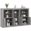 Image de Buffet Avec Lumières Led Sonoma Gris 162x37x100 Cm Vidaxl