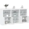 Image de Buffet Avec Lumières Led Blanc 181,5x37x100 Cm Vidaxl