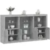 Image de Buffet Avec Lumières Led Gris Béton 181,5x37x100 Cm Vidaxl