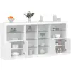 Image de Buffet Avec Lumières Led Blanc 202x37x100 Cm Vidaxl
