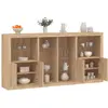 Image de Buffet Avec Lumières Led Chêne Sonoma 202x37x100 Cm Vidaxl