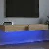 Image de Meubles Tv Avec Éclairage Led 2 Pcs Chêne Sonoma 60x35x15,5 Cm Vidaxl
