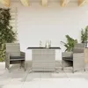 Image de Ensemble De Bistro 3 Pcs Et Coussins Gris Clair Résine Tressée Vidaxl