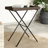 Image de Table À Plateau Pliable Marron 65x40x75 Cm Résine Tressée Vidaxl