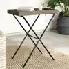Image de Table À Plateau Pliable Gris 65x40x75 Cm Résine Tressée Vidaxl