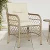 Image de Chaises De Jardin Avec Coussins Lot De 2 Beige Résine Tressée Vidaxl