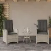 Image de Chaises Inclinables Jardin Lot De 2 Et Coussins Résine Tressée Vidaxl