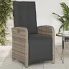 Image de vidaXL Chaise inclinable de jardin et repose-pied gris résine tressée 365187