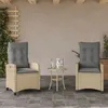 Image de vidaXL Chaises inclinables jardin lot de 2 et coussins résine tressée 365221