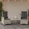 Image de Chaises Inclinables Jardin Lot De 2 Et Coussins Résine Tressée Vidaxl