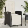 Image de Chaise Inclinable De Jardin Et Repose-pied Noir Résine Tressée Vidaxl