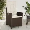 Image de Chaise Inclinable De Jardin Avec Coussins Marron Résine Tressée Vidaxl